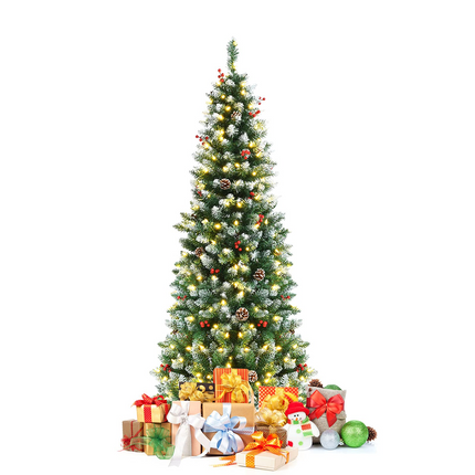 Snow Flocked Artificial Hinged Xmas Tree