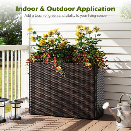 Dreamade 32”x11”x24" Wicker Raised Garden Bed