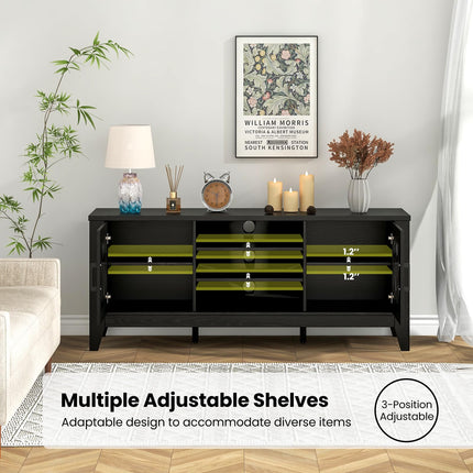 Dreamade TV Stand for TVs up to 65”, Entertainment Center with 3-Position Adjustable Shelves