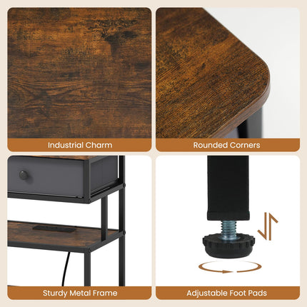 Dreamade 28'' Tall Bedside Night Stand w/USB & Type-C Port (1/2)