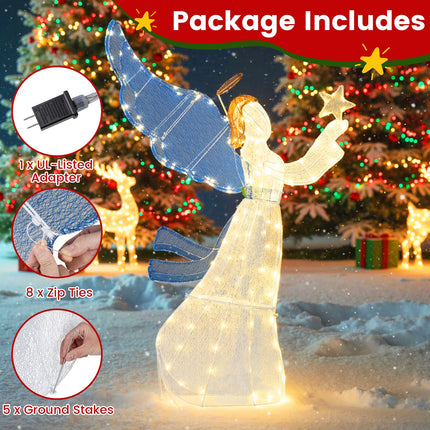 Dreamade 5 Ft Lighted Christmas Angel with Star Halo Spreading Wings