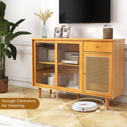 Dreamade Sideboard, Bamboo Buffet Cabinet with Storage