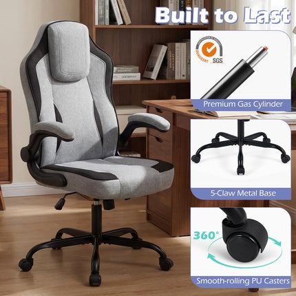 Dreamade Ergonomic Computer Office Chair with 90° Flip-up Armrests
