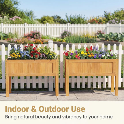 Dreamade Solid Wooden Raised Garden Bed w/Legs (35”Lx 16”Wx24”H)