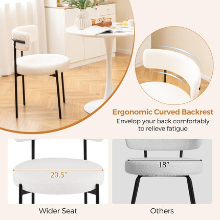 Dreamade Boucle Dining Chairs Set of 2