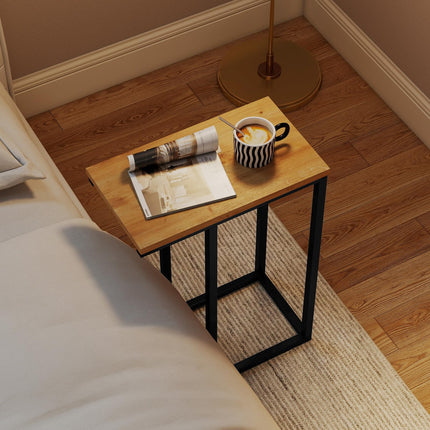 Dreamade Small Sofa Couch Side Table That Slide Under with Metal Frame & Spacious Tabletop