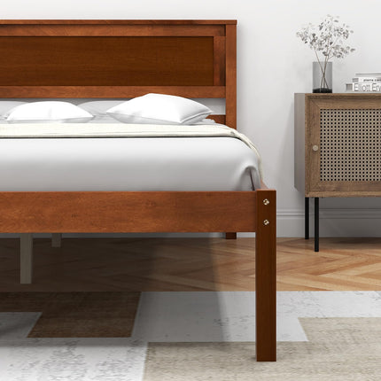 Dreamade Wood Full Platform Bed with Headboard
