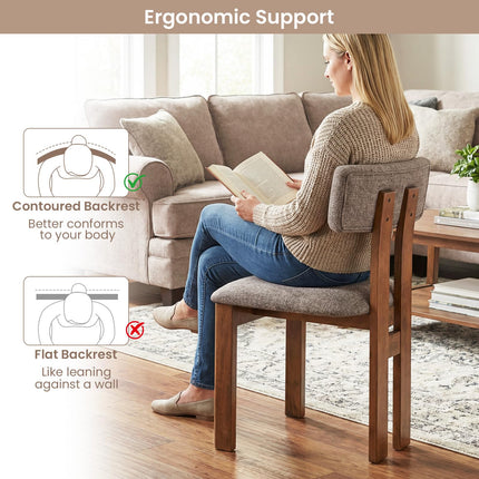 Dreamade Upholstered Kitchen Chairs with Curved Backrest