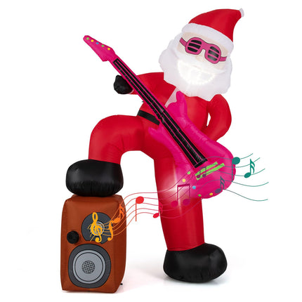 Dreamade 8.4FT Rocking Santa Inflatable with Guitar | Animated Christmas Decoration