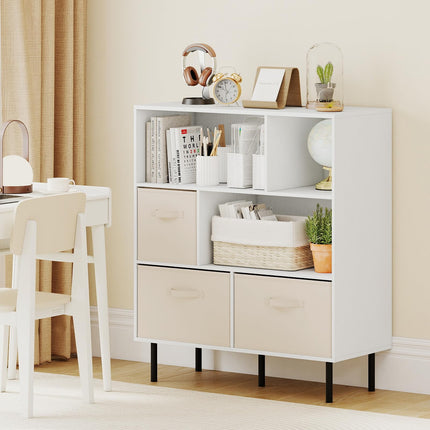 Dreamade 6-Cube Bookshelf 3-Tier White Bookcase
