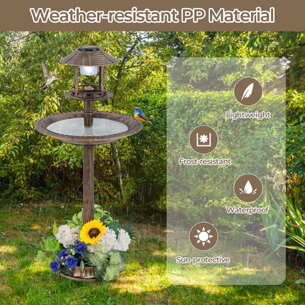 Dreamade 42 inch Bird Bath Solar Lighted