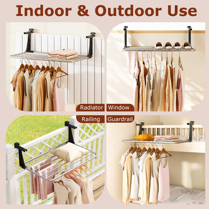 Dreamade Portable Clothes Drying Rack 25.5"/31" Aluminum Hanging Laundry Rack