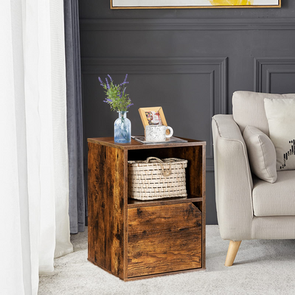 Dreamade Set of 2 Nightstands, End Table Bedside Table w/Storage Cabinet and Open Shelf