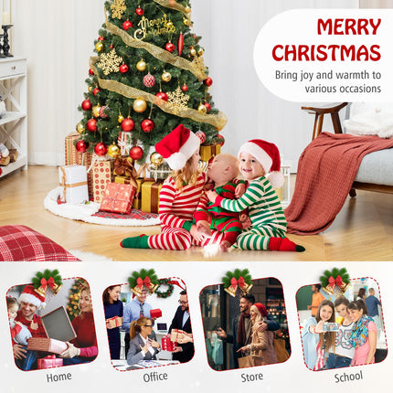 Dreamade 6ft Pre-Lit Christmas Tree, Artificial Hinged Xmas Tree with 200 Warm White LED Lights