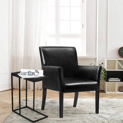 Dreamade Reception Guest Chairs and C-Shaped End Table 3Pcs Set
