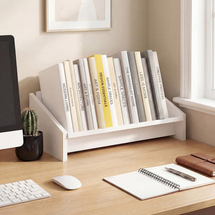 Dreamade Wood Desktop Bookshelf Tilting Tabletop Bookcase