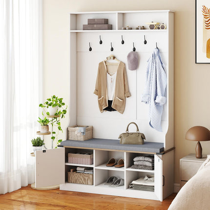 Dreamade 4-in-1 Hall Tree with Bench and Shoe Storage 68.5" Tall Coat Rack