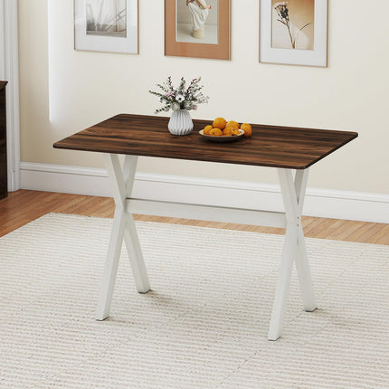 Dreamade 43" x 28" Wooden Dining Table with X-Shaped Frame Reinforced Crossbar