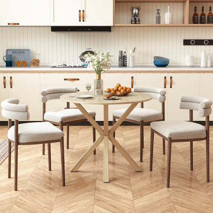 Dreamade Farmhouse Kitchen Table with Rubber Wood Legs