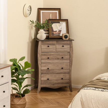 Dreamade Storage Cabinet with Foldable & Detachable Fabric Drawers, Anti-Tipping Kit, 26.5” x 15” x 38” Farmhouse Floor Cabinet