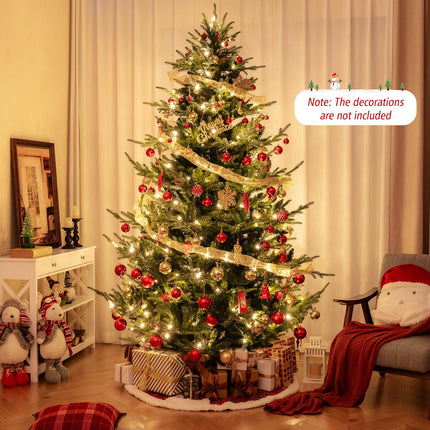 Dreamade 8ft Pre-lit Artificial Christmas Tree with 450 Warm White LED Lights, 1480 Branch Tips