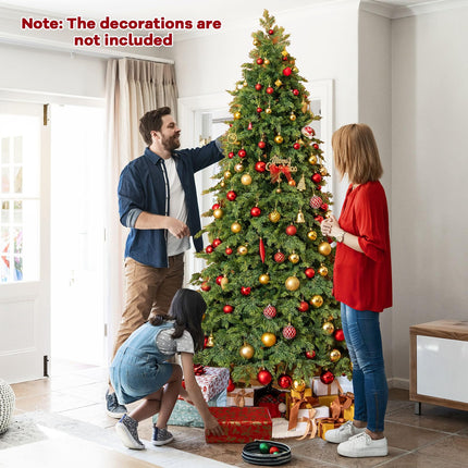 Dreamade 7.5ft Artificial Christmas Tree, Unlit Green Hinged Xmas Full Tree with 1019 Lush Branch Tips