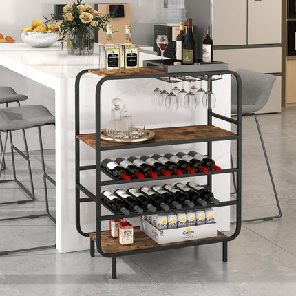 Dreamade Industrial Wine Rack Freestanding Floor