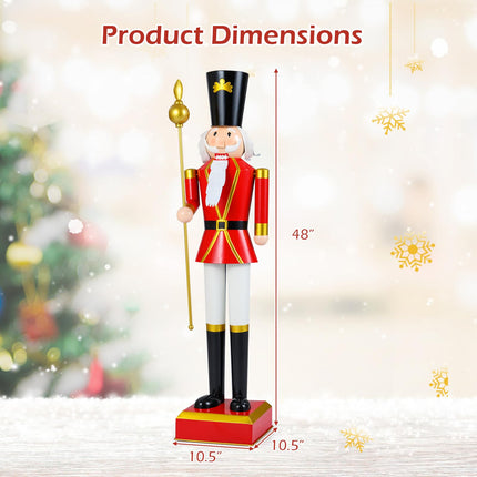 Dreamade 4' Christmas Nutcracker w/High Hat Beautiful Scepter Uniform & Boots