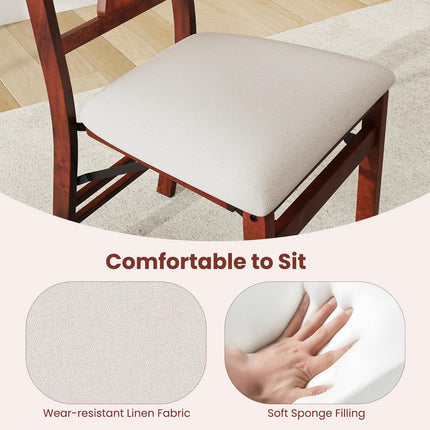 Dreamade Folding Dining Chairs Set of 2/4 Upholstered Dining Chairs with Comfy Padded Seats
