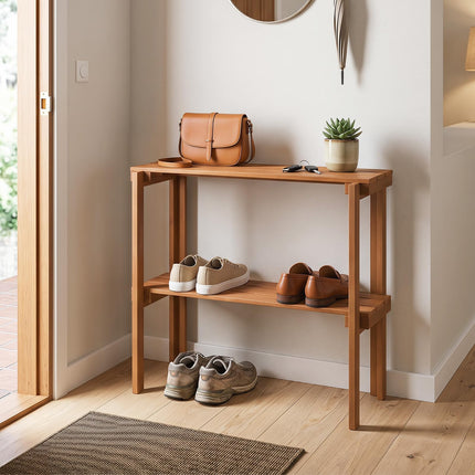 Dreamade 2-Tier Solid Wood Foldable Plant Shelf