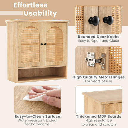 Dreamade Rattan Bathroom Medicine Cabinet