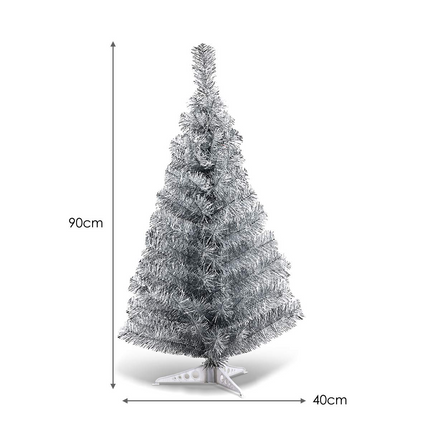 Dreamade 3ft Silver Pencil Christmas Tree, Artificial Slim Tree - DreamadeUS