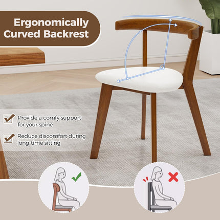 Dreamade Wooden Dining Chairs, Farmhouse Hanging Kitchen Chairs w/Rubber Wood Frame