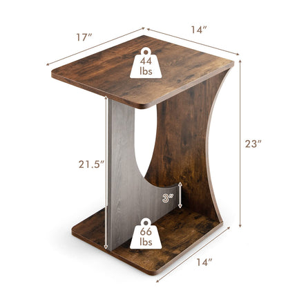 Dreamade End Table, 2 Tier Side Table, Sofa Couch Table for Small Space