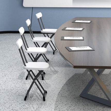 Dreamade 2-Pack Folding Chairs, Plastic Event Chairs, Lightweight Foldable Chairs with Solid X-Shape Frame
