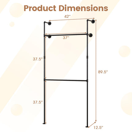 Dreamade Industrial Pipe Clothing Rack for Wardrobe Closet