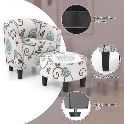 Dreamade Small Accent Chair with Ottoman Set