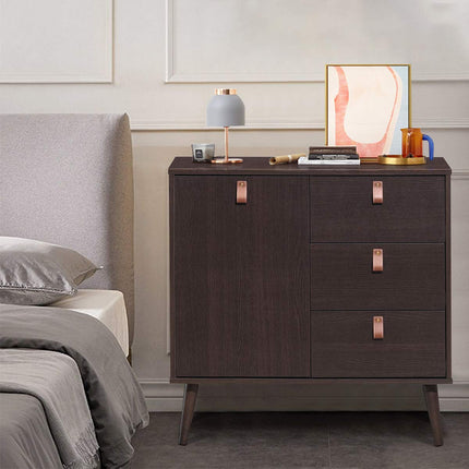 Dreamade Sideboard Storage Cabinet with Doors and Adjustable Shelf (Dark Brown)