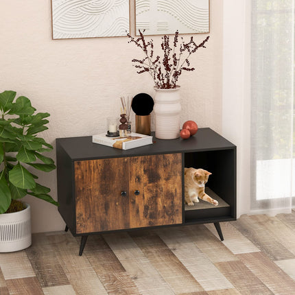 Dreamade Cat Litter Box Enclosure, Hidden Cat Washroom Furniture