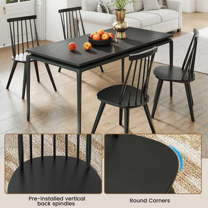 Dreamade Windsor Dining Chairs Set of 2/4 Farmhouse Wooden Black Kitchen Chairs