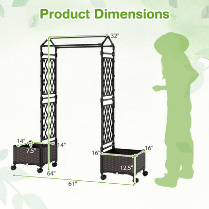 Dreamade 5FT Self-Watering Tall Raised Garden Bed w/Wheels