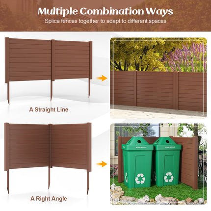 Dreamade Air Conditioner Fence 2/4 Panels - 48''W x 36''H Outdoor Privacy Screen Trash Can Enclosure with 3 Stakes
