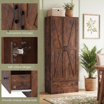 Dreamade 72" Tall Kitchen Pantry Cabinet for Dining Room Living Room Bathroom