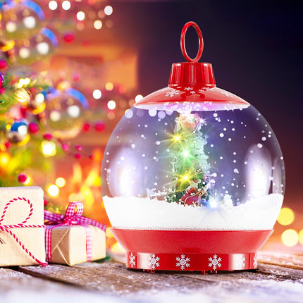 Dreamade 68 Inch Musical Christmas Street Lamp, Festive Lamp Post w/Sound-Activated Snow Globe Lantern