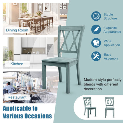 Dreamade Rubber Wood Dining Room Side Chair