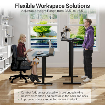 Dreamade Electric Standing Desk 48" x 24" Ergonomic Height Adjustable Sit to Stand Desk with 3 Memory Preset