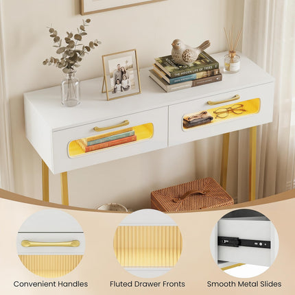Dreamade Console Table with LED Lights for Living Room Hallway Entrance
