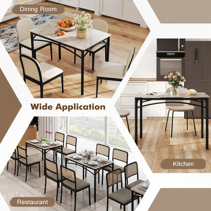 Dreamade Dining Table with Large Faux Marble Tabletop
