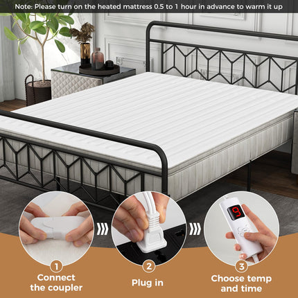 Dreamade Heated Mattress Pad, Machine Washable Bed Warmer with Dual Controller