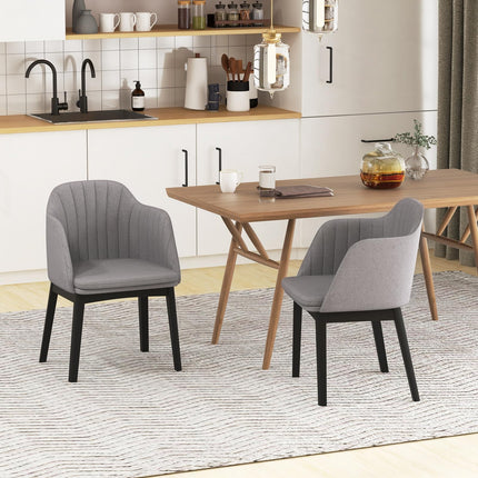 Dreamade Modern Dining Chairs, Upholstered Velvet Accent Chairs w/Curved Backrests & Rubber Wood Legs